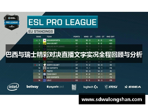 巴西与瑞士精彩对决直播文字实况全程回顾与分析